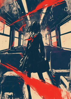 Crimson Trails: A Journey of Mystery and Intrigue - Premium Wooden Framed Poster. Ready to Hang.