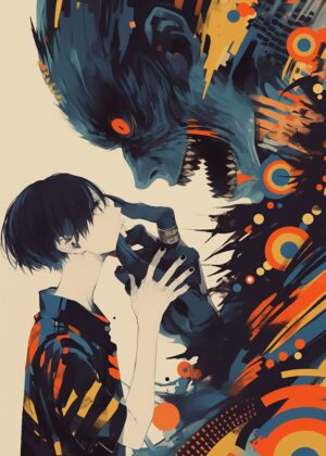 Abnormal Core: A Fusion of Darkness and Light - Premium Wooden Framed Poster. Ready to Hang.