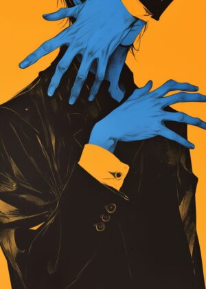 Abnormal Core: A Study in Blue and Black - Premium Wooden Framed Poster. Ready to Hang.