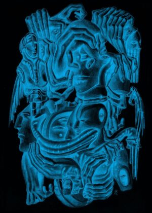 Black Heaven: A Pencil Art Masterpiece - Premium Wooden Framed Poster. Ready to Hang.