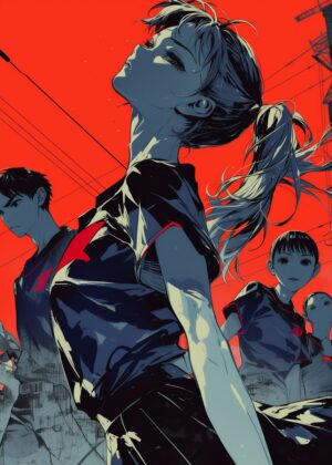 Dynamic Anime Girl Art Print: Abnormal Core - Premium Wooden Framed Poster. Ready to Hang.