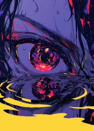 Abnormal Core: A Glaring Gaze into the Abyss - Premium Wooden Framed Poster. Ready to Hang.