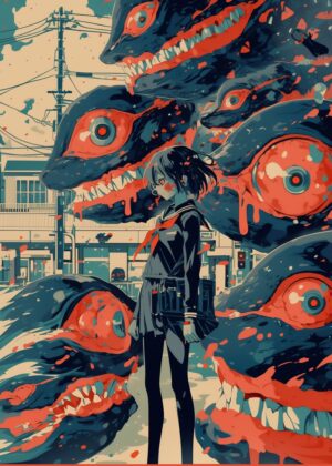 Abnormal Core: Urban Fantasy Art Print - Premium Wooden Framed Poster. Ready to Hang.
