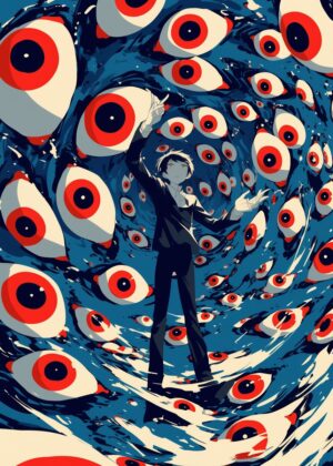 Surreal Eyes Artwork: Abstract Art Print - Premium Wooden Framed Poster. Ready to Hang.