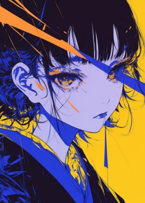 Abnormal Core: Vibrant Anime Girl Art Print - Premium Wooden Framed Poster. Ready to Hang.