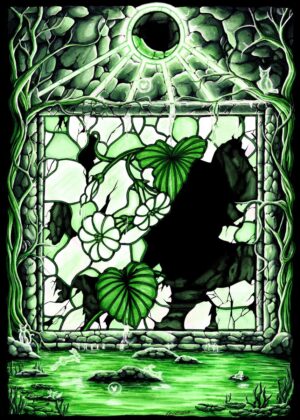 WotF Summer: Enchanting Green Sanctuary Artwork - Premium Wooden Framed Poster. Ready to Hang.