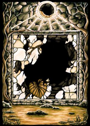 WotF Autumn: A Shattered Window to the Soul - Premium Wooden Framed Poster. Ready to Hang.