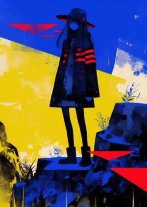 Abnormal Core: Abstract Anime Girl Artwork Print - Premium Wooden Framed Poster. Ready to Hang.