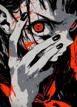 Abnormal Core: A Grunge Anime Art Print - Premium Wooden Framed Poster. Ready to Hang.