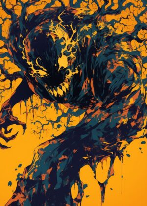 Abnormal Core: Abstract Horror Artwork Print - Premium Wooden Framed Poster. Ready to Hang.