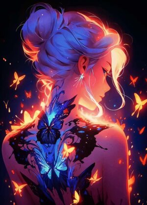 Magical Anime Girl: A Journey to Japan - Premium Wooden Framed Poster. Ready to Hang.