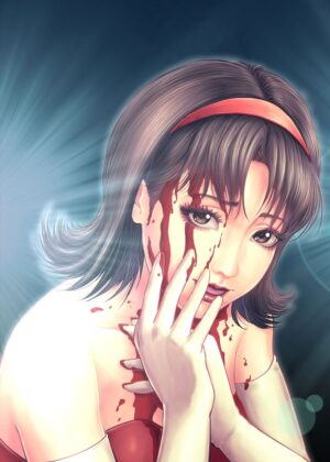 Melancholy Maiden: A Grisaille of Grief - Premium Wooden Framed Poster. Ready to Hang.