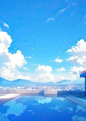 My Hero Academia Inspired: Serene Cityscape Anime Art Print - Premium Wooden Framed Poster. Ready to Hang.
