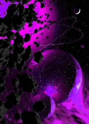 Purple Nebula Space Art Print - Premium Wooden Framed Poster. Ready to Hang.