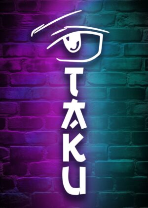 Otaku Anime Eye Neon Art Print - Premium Wooden Framed Poster. Ready to Hang.