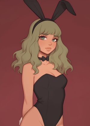 Anime Bunny Girl Art Print - Premium Wooden Framed Poster. Ready to Hang.