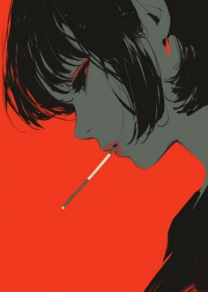 Abnormal Core: Melancholy in Scarlet - Premium Wooden Framed Poster. Ready to Hang.