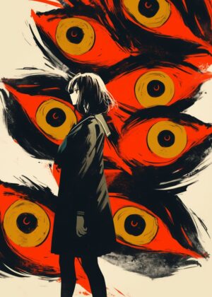 The Gaze of the Abnormal Core: Anime-Inspired Art Print - Premium Wooden Framed Poster. Ready to Hang.