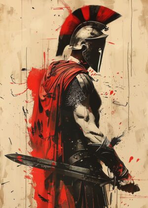 Spartan Valor: A Warrior's Legacy - Premium Wooden Framed Poster. Ready to Hang.