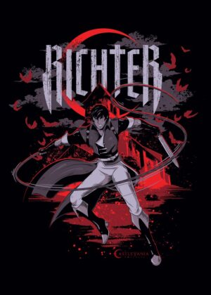 Richter Belmont: Castlevania Artwork - Premium Wooden Framed Poster. Ready to Hang.