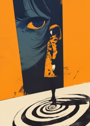 Mysterious Gaze: A Surreal Art Print - Premium Wooden Framed Poster. Ready to Hang.