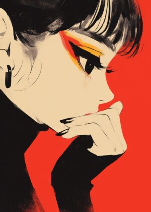 Bold Makeup Woman Art Print - Premium Wooden Framed Poster. Ready to Hang.