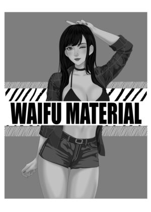 Anime Girl Waifu Material Art Print - Premium Wooden Framed Poster. Ready to Hang.