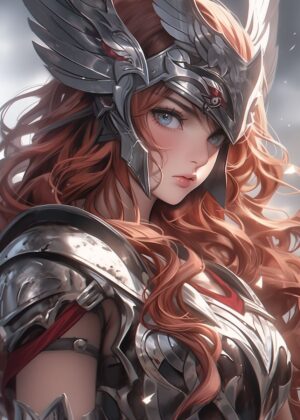 Valkyrie Warrior: A Digital Art Print - Premium Wooden Framed Poster. Ready to Hang.
