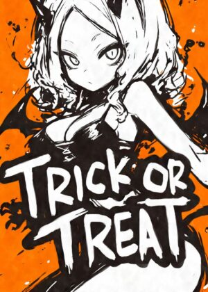 Halloween Demon Girl Art Print - Premium Wooden Framed Poster. Ready to Hang.