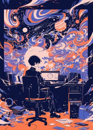 Space Dreams: A Cosmic Escape - Premium Wooden Framed Poster. Ready to Hang.