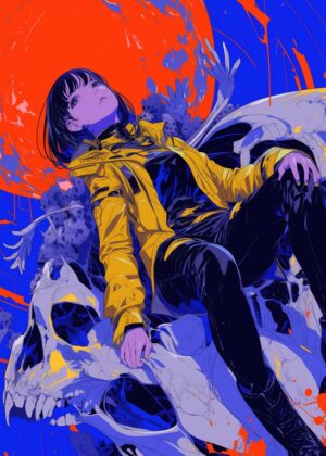Abnormal Core: Cyberpunk Anime Art Print - Premium Wooden Framed Poster. Ready to Hang.