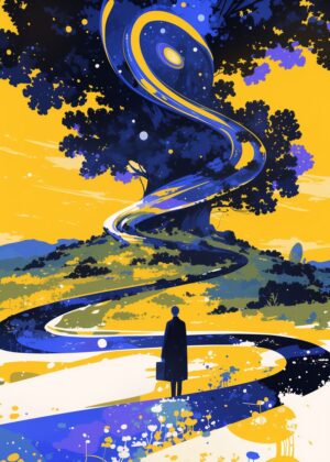 Journey to the Abnormal Core: A Surreal Landscape - Premium Wooden Framed Poster. Ready to Hang.