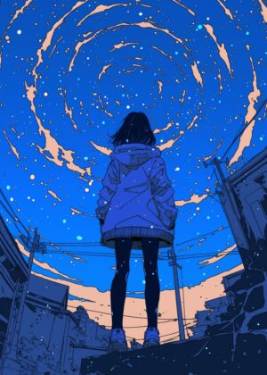 Abnormal Core: A Whimsical Journey into the Night - Premium Wooden Framed Poster. Ready to Hang.