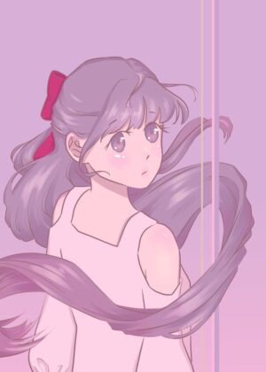 Like the Water: Ethereal Anime Girl Art Print - Premium Wooden Framed Poster. Ready to Hang.