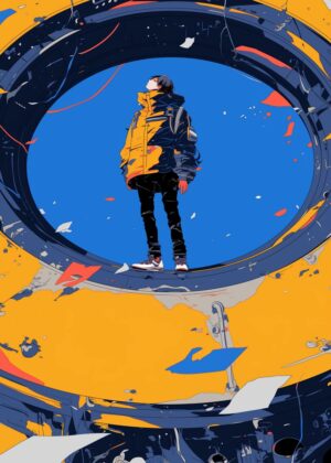Cyberpunk Youth: A Bold Vision of Urban Style - Premium Wooden Framed Poster. Ready to Hang.