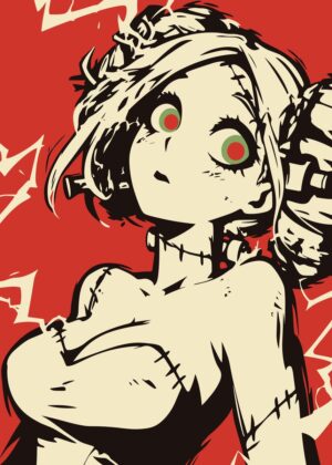 Anime Zombie Girl Art Print - Premium Wooden Framed Poster. Ready to Hang.
