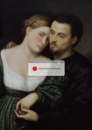 Renaissance Couple: A Timeless Tale of Lost Hearts - Premium Wooden Framed Poster. Ready to Hang.