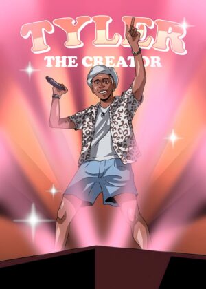 Tyler, The Creator: A Vibrant Artistic Portrait - Premium Wooden Framed Poster. Ready to Hang.
