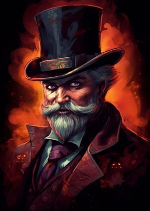 Victorian Gentleman: A Portrait of Intrigue - Premium Wooden Framed Poster. Ready to Hang.