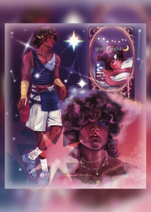Celestial Dreams: A Night Sky Portrait - Premium Wooden Framed Poster. Ready to Hang.