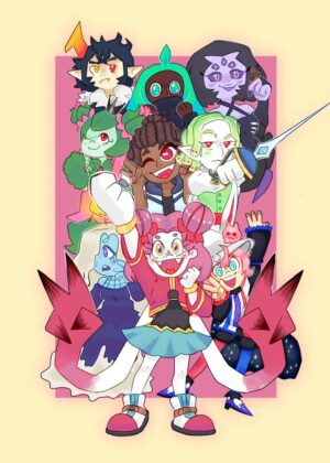All for One: Vibrant Group Illustration - Premium Wooden Framed Poster. Ready to Hang.
