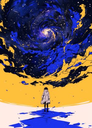 Cosmic Vortex: A Journey into the Unknown - Premium Wooden Framed Poster. Ready to Hang.