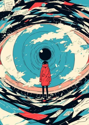 Giant Eye: A Journey into the Subconscious - Premium Wooden Framed Poster. Ready to Hang.