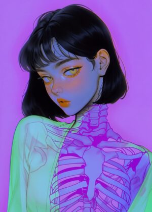 Pastel Phantom: Ethereal Beauty Art Print - Premium Wooden Framed Poster. Ready to Hang.