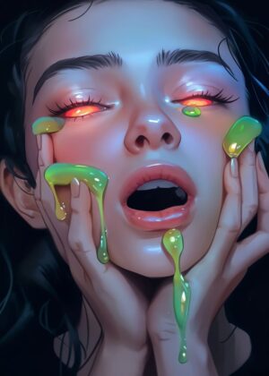 Radiant Drip: Digital Art Print - Premium Wooden Framed Poster. Ready to Hang.