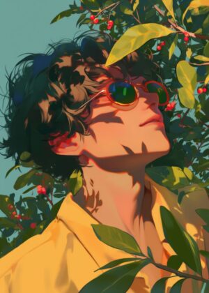 Anime Handsome Prince: Summer Daydream Art Print - Premium Wooden Framed Poster. Ready to Hang.