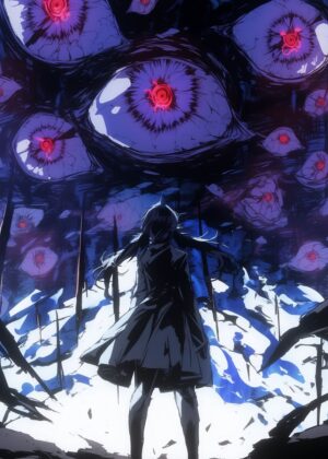Eyes of the Abyss: A Dark Fantasy Art Print - Premium Wooden Framed Poster. Ready to Hang.