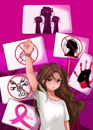 Empowering Women: A Fight for Equality - Premium Wooden Framed Poster. Ready to Hang.