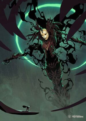 Vax'ildan Faces the Duskmaven: A Critical Role Artwork - Premium Wooden Framed Poster. Ready to Hang.