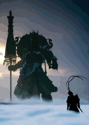 Black Myth: Wukong - Epic Silhouette Artwork Print - Premium Wooden Framed Poster. Ready to Hang.